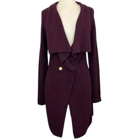 CAbi Regal Longline Duster Button Shawl Collared Cardigan Cozy Holiday Luxury M - Picture 4 of 10